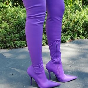 Thigh High Purple Pumps